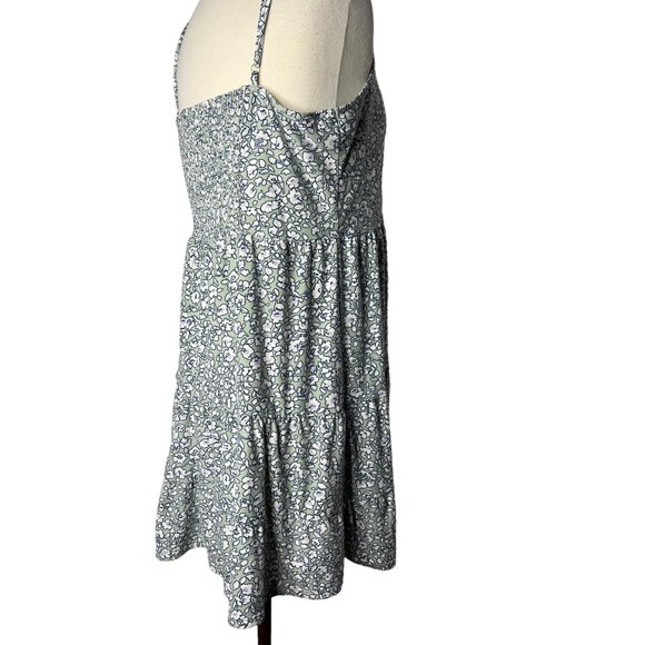No Boundaries Summer Baby ddoll XXL Dress Green White Floral Mini Sleeveless - Picture 6 of 16